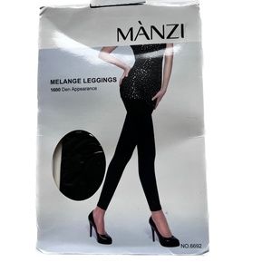 Manzi leggings 1 Pair Melange 1600 Den Footless Opaque Black M / L New No. 6692